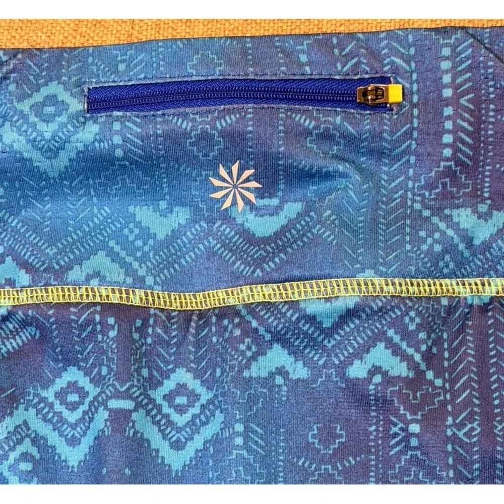 Athleta Blue Geometric Athletic Skort Built In‎ Shorts Medium Tennis Golf